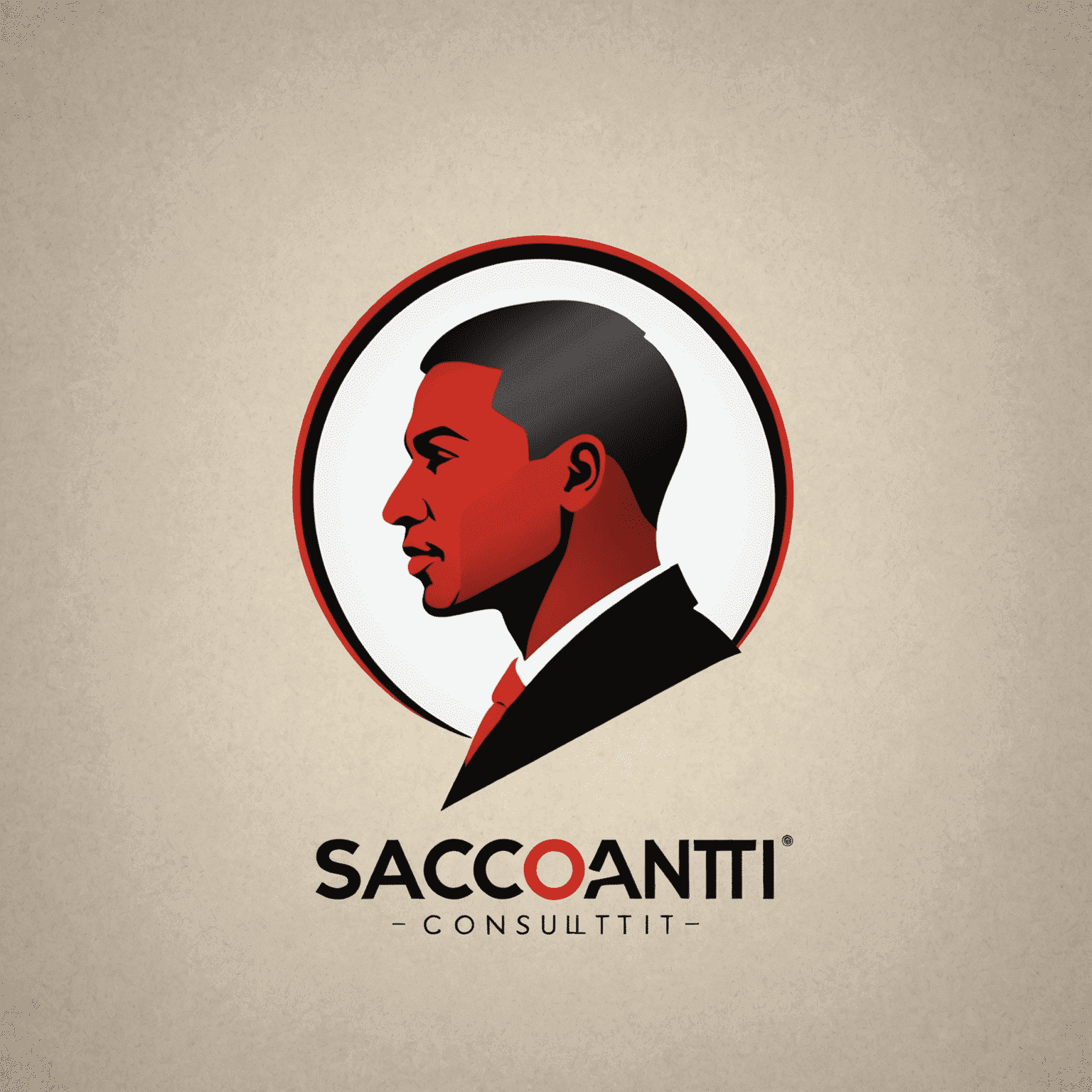 saconsulti logo - A modern, sleek design incorporating red and black elements, symbolizing business consulting in South Africa