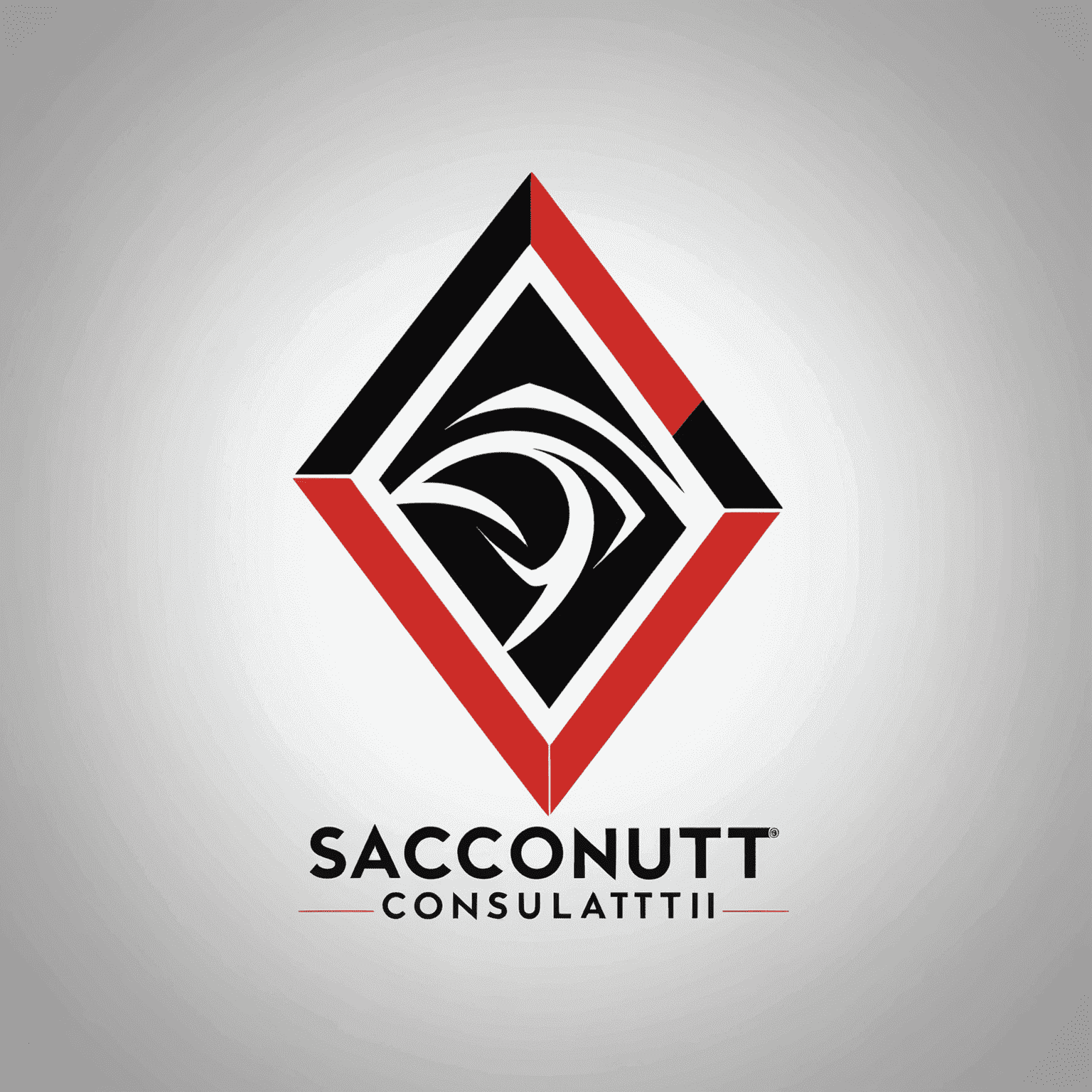 saconsulti logo - A modern, sleek design incorporating red and black elements, symbolizing business consulting in South Africa