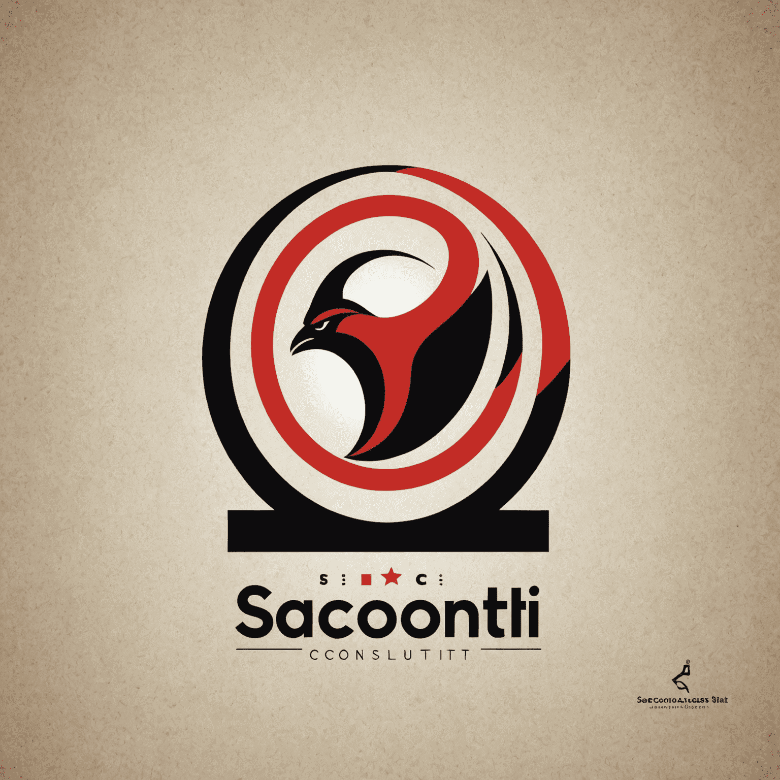 saconsulti logo - A modern, sleek design incorporating red and black elements, symbolizing business consulting in South Africa