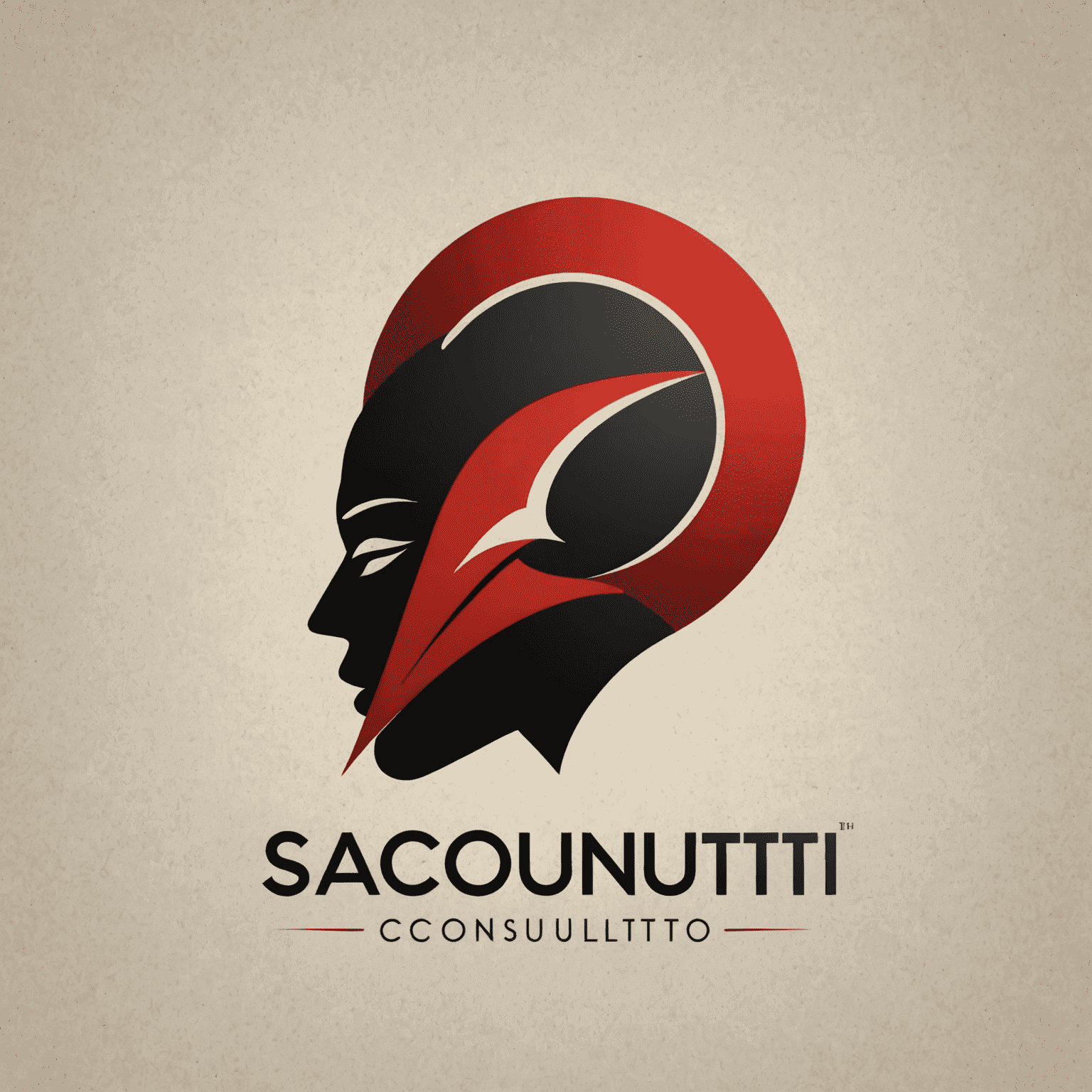 saconsulti logo - A modern, sleek design incorporating red and black elements, symbolizing business consulting in South Africa