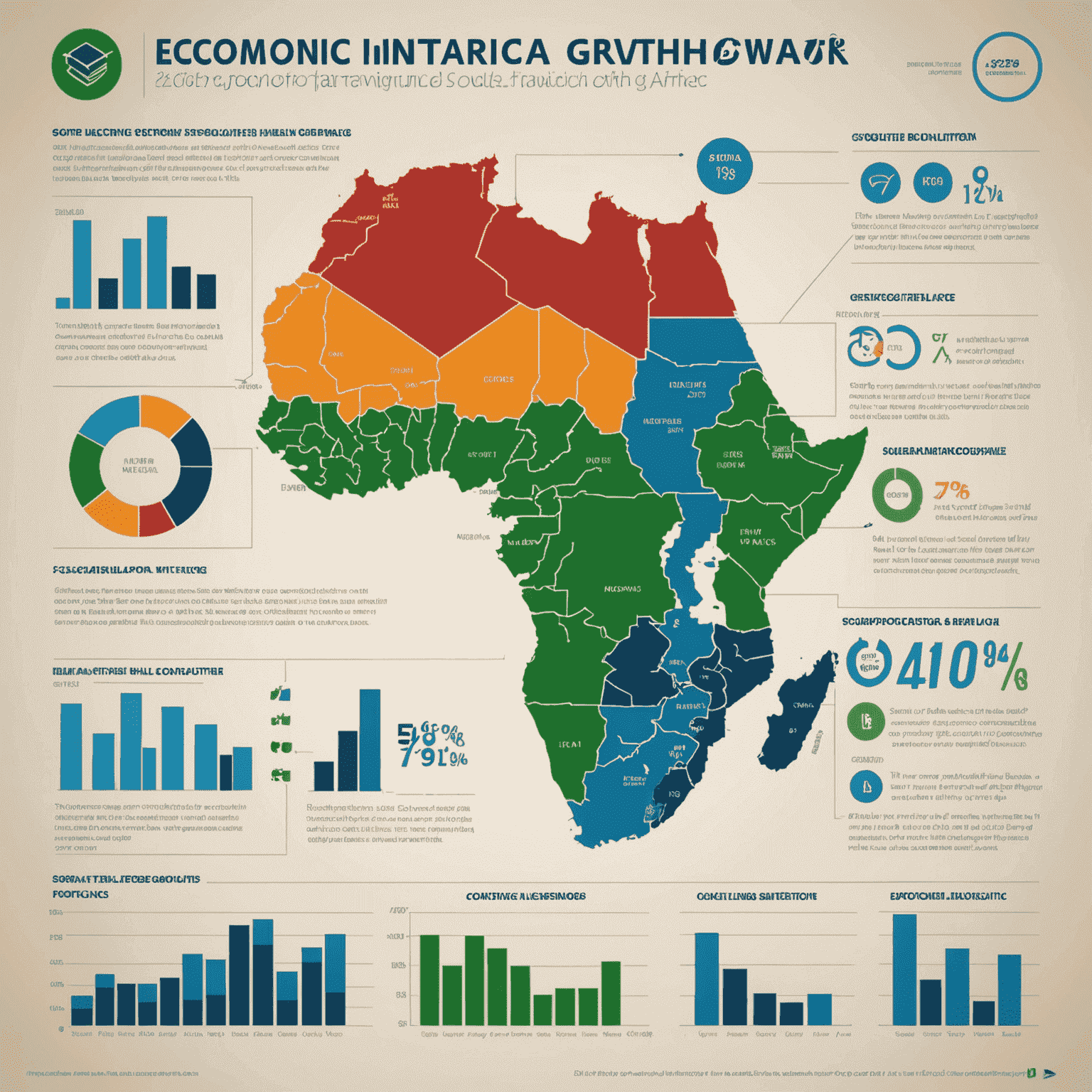 Infographic showing economic indicators and consulting industry growth in South Africa